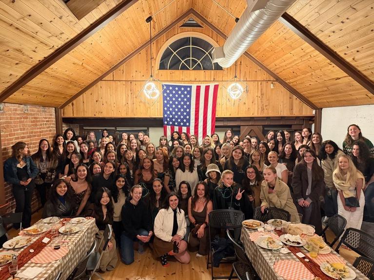 A bunch of women at a girlsgiving event in San Francisco