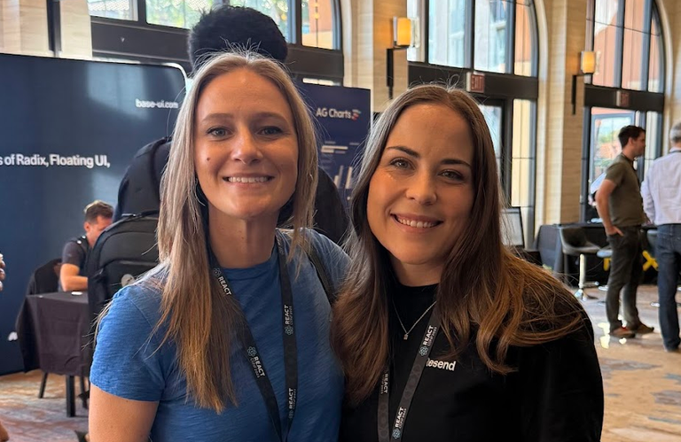 Michelle and Christina at React Conf