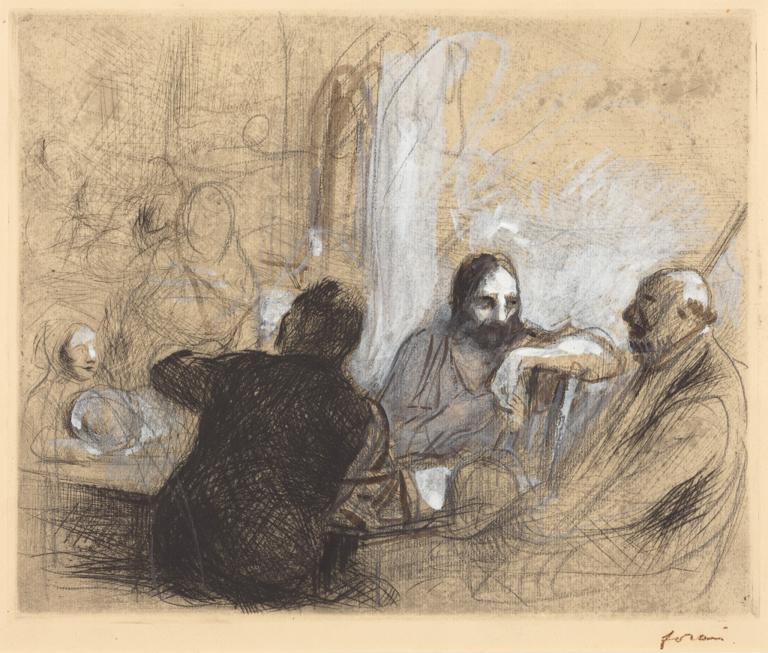 Pèlerins d'Emmaüs (Pilgrims at Emmaus) by Jean-Louis Forain. 1913.